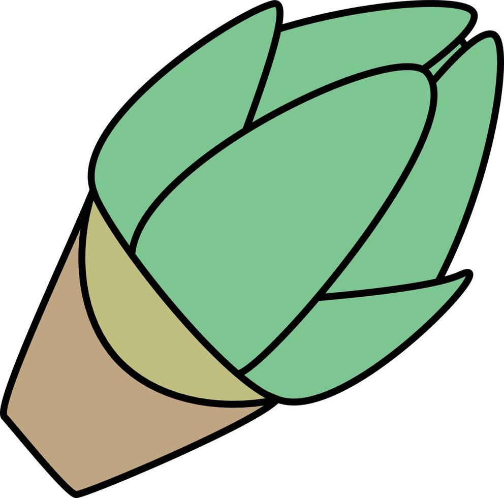 bourgeon vert en fleurs au printemps. illustration vectorielle bébé vecteur