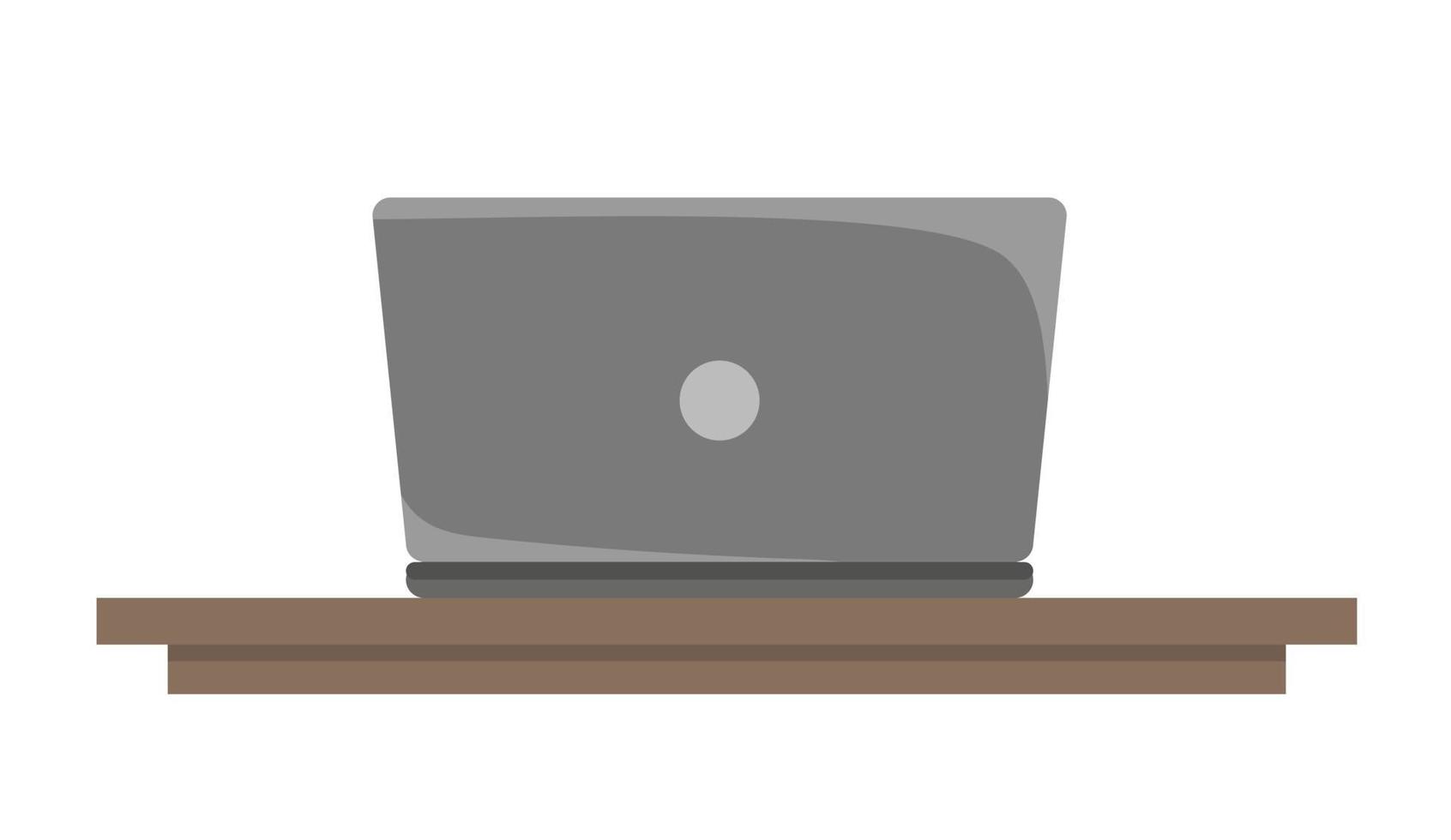 ordinateur portable sur la table en style cartoon. illustration vectorielle isolée sur fond blanc vecteur