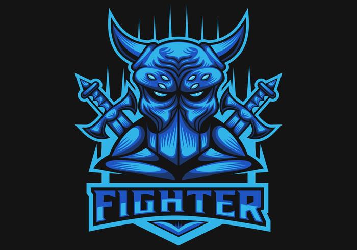 illustration vectorielle de monster fighter club e sports logo vecteur