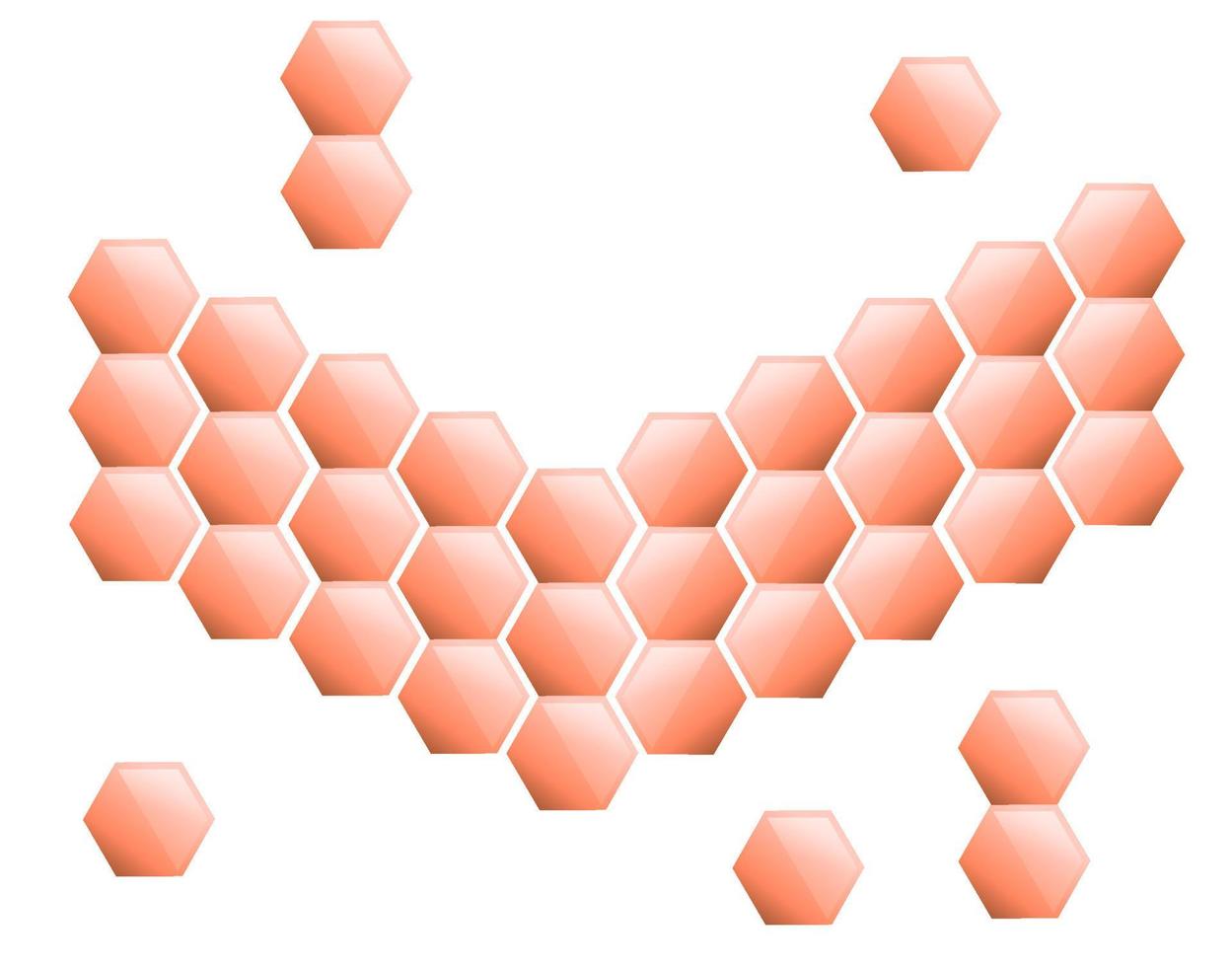 hexagone dégradé isolé sur fond blanc. vecteur