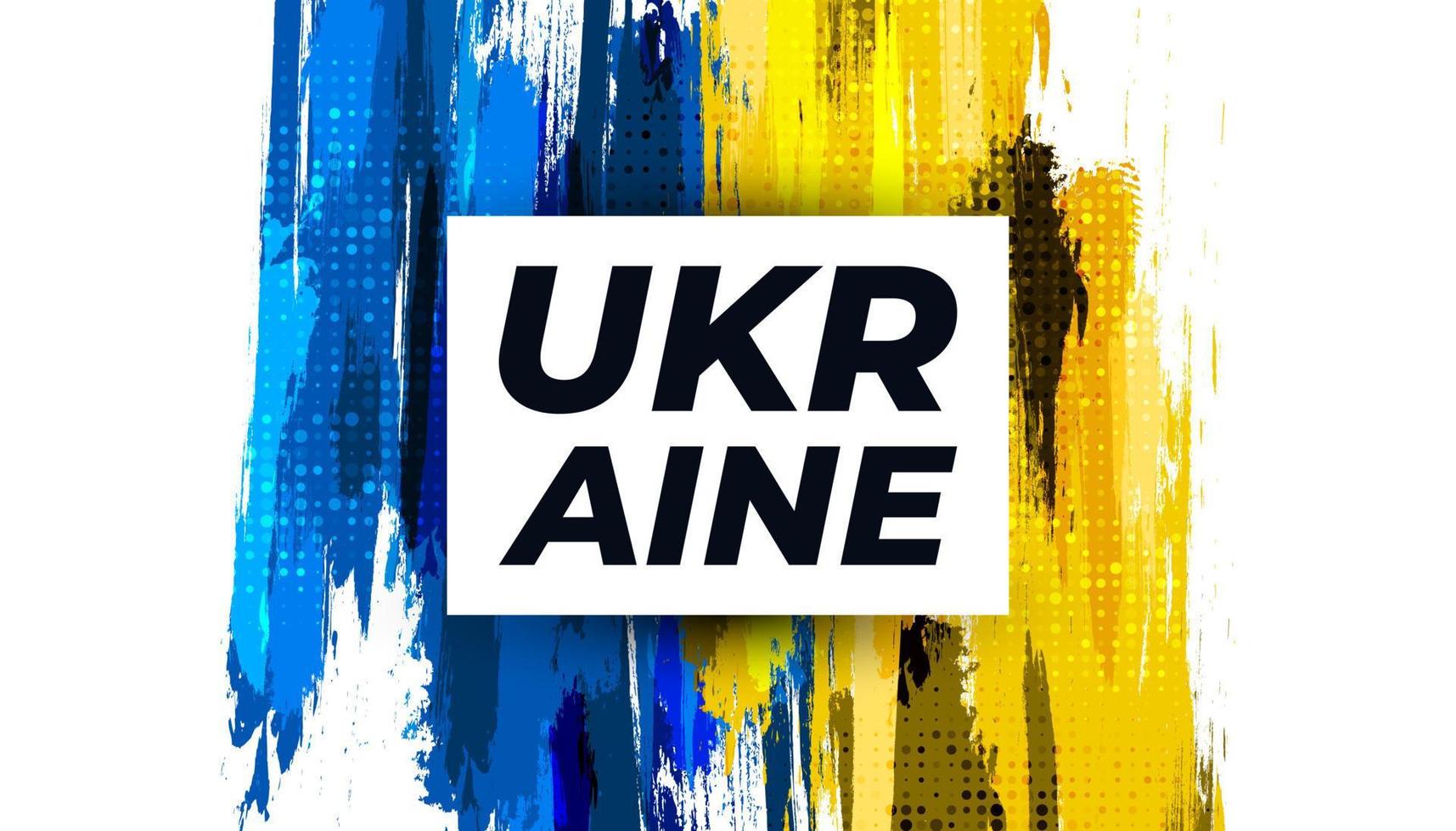 drapeau de l'ukraine avec concept de pinceau et effet de demi-teintes. drapeau de l'ukraine dans le style grunge. arrière-plan ukrainien avec concept peint à la main vecteur