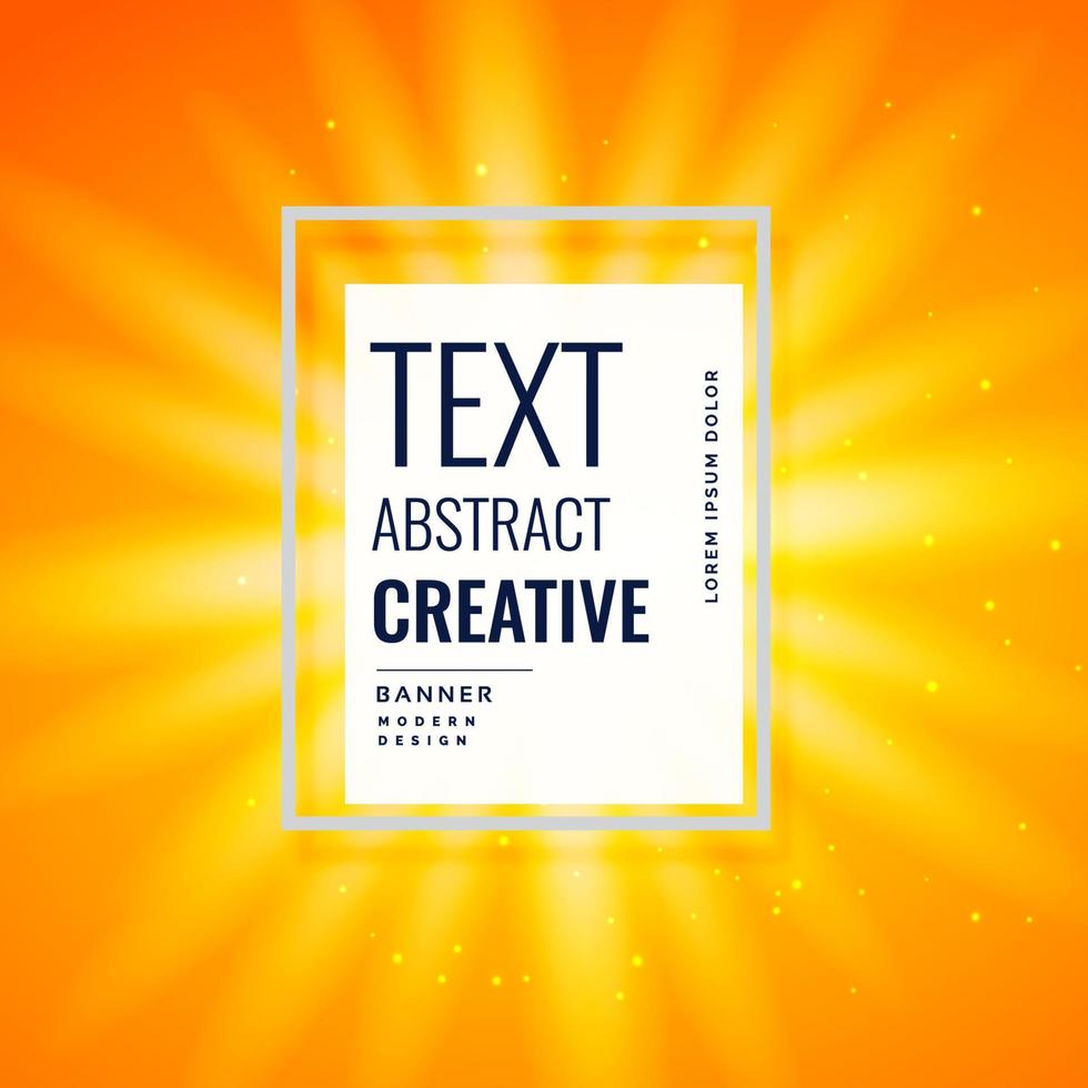 texte abstrait créatif fond orange vif avec éclat vecteur
