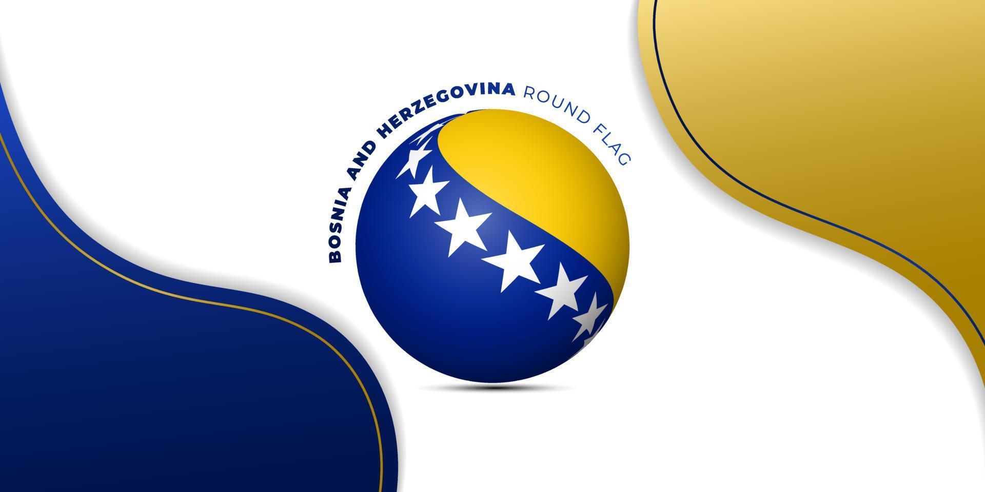 drapeau rond bosnie-herzégovine sur fond de papier découpé simple. modèle de fête de l'indépendance de la bosnie-herzégovine. vecteur