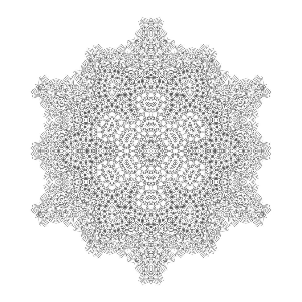 beau vecteur de mandala d'art en ligne