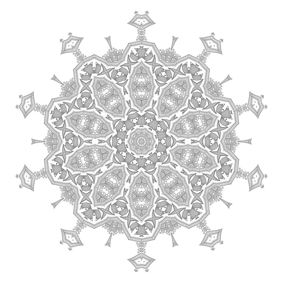 beau vecteur de mandala d'art en ligne