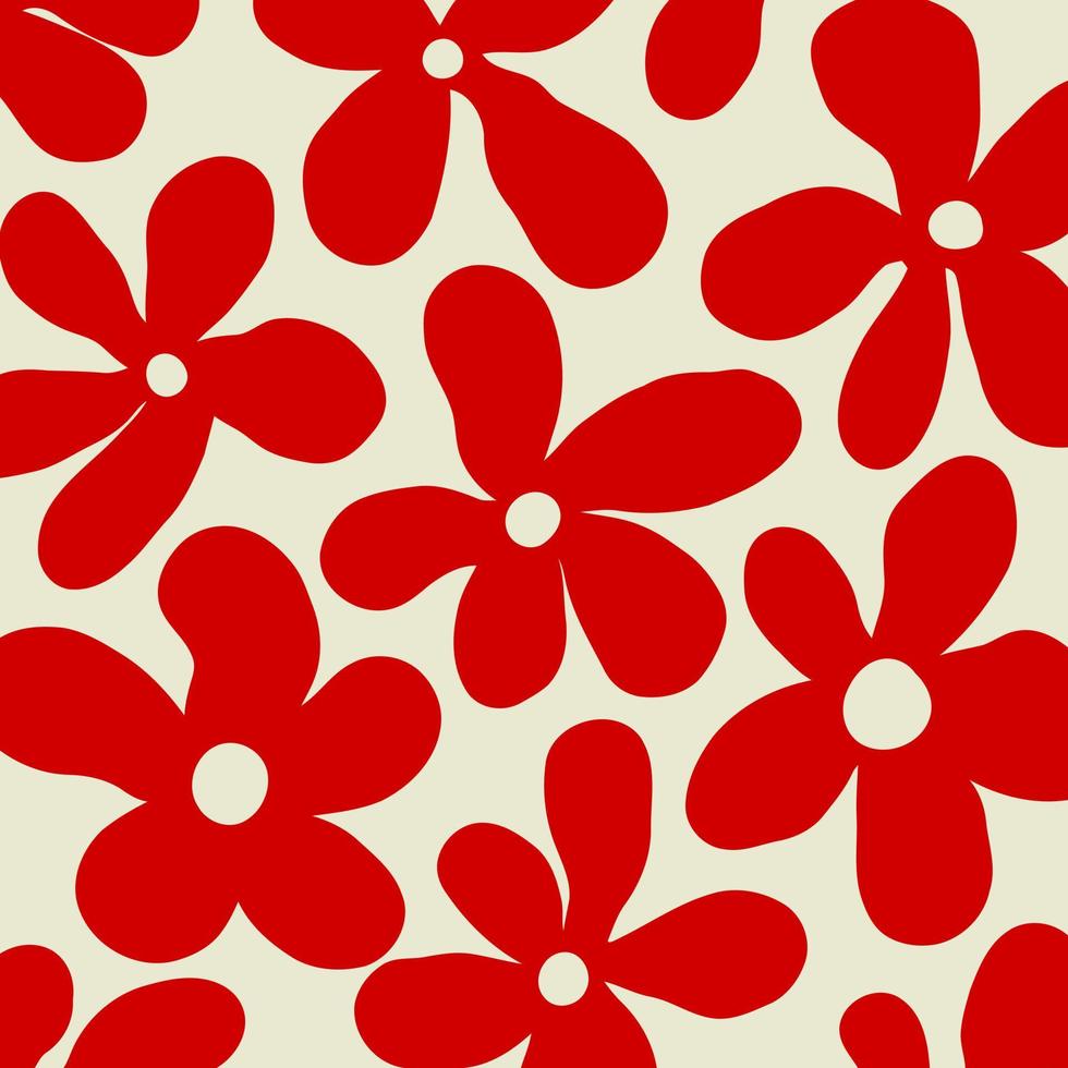 motif hipster fleur rouge minimaliste vecteur