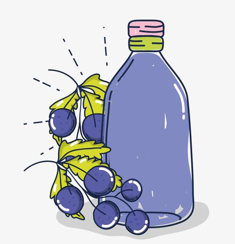 Caricature de jus de fruits de raisins vecteur