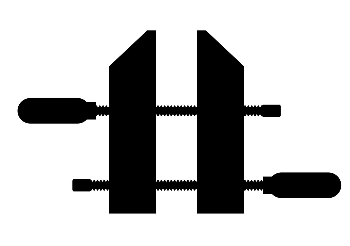 étau de serrage silhouette unique icône d'outil de construction pour la conception vecteur