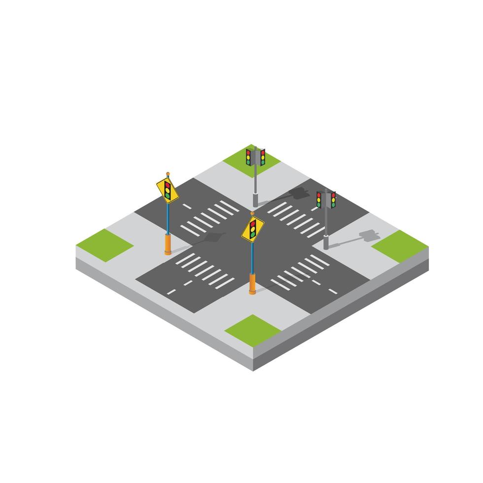 partie de quartier de bloc de module 3d isométrique vecteur