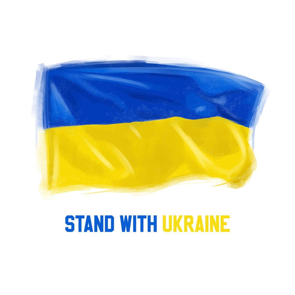 drapeau ukrainien peint à la main illustration vectorielle vecteur