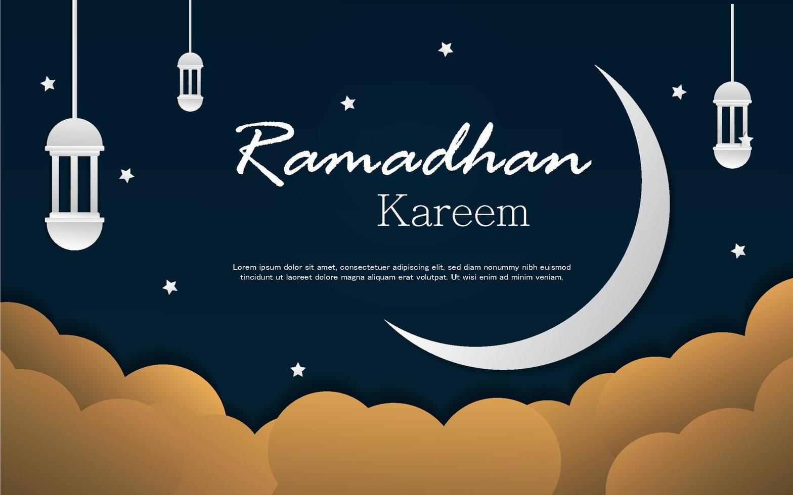 modèle de bannière horizontale ramadan kareem vecteur