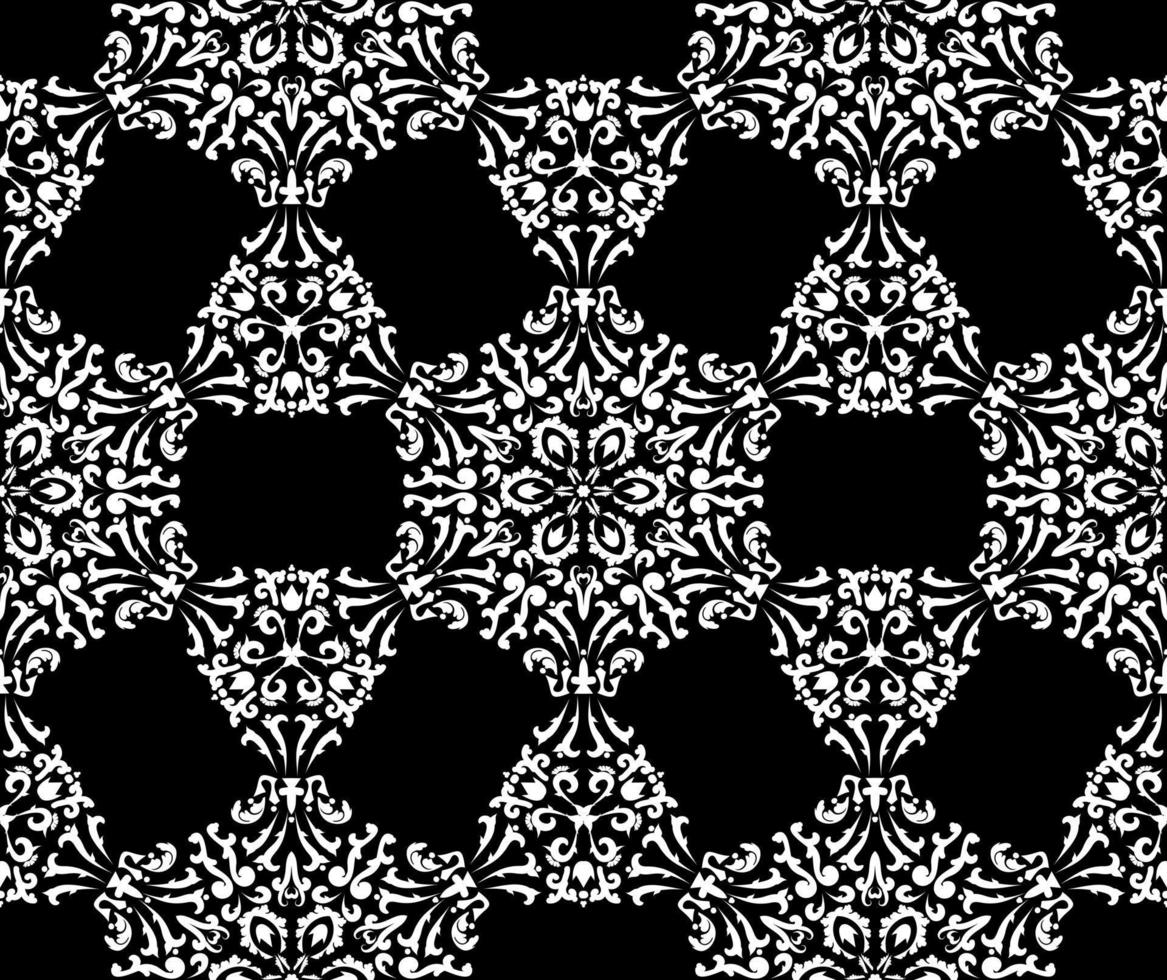 motif floral blanc d'éléments ronds. modèle sans couture de mandalas. motif oriental vectoriel de la peinture mikhedi. pour tissu, carrelage, papier peint ou emballage.