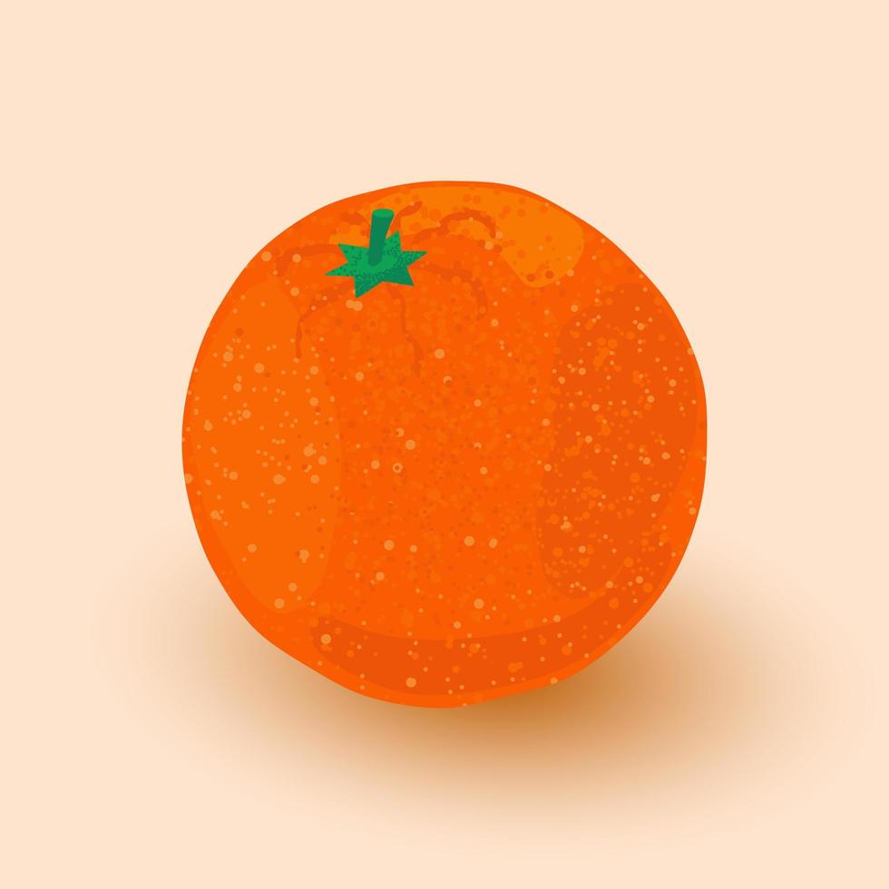 orange mûre fraîche. fruit orange plat. fruits bio. illustration vectorielle. nutrition biologique naturelle. aliments sucrés. vecteur