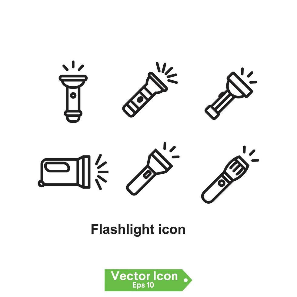 icône simple d'une lampe de poche isolée sur fond blanc vecteur