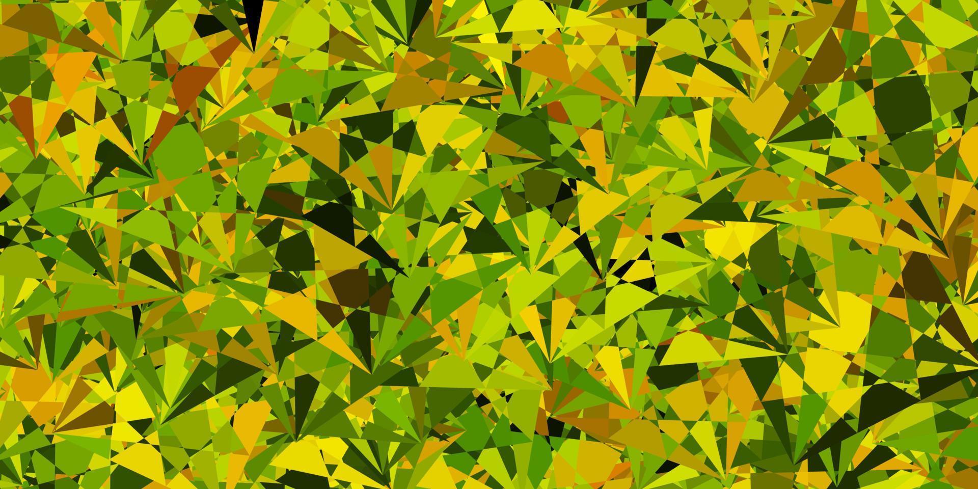 disposition de vecteur vert foncé, jaune avec des formes triangulaires.