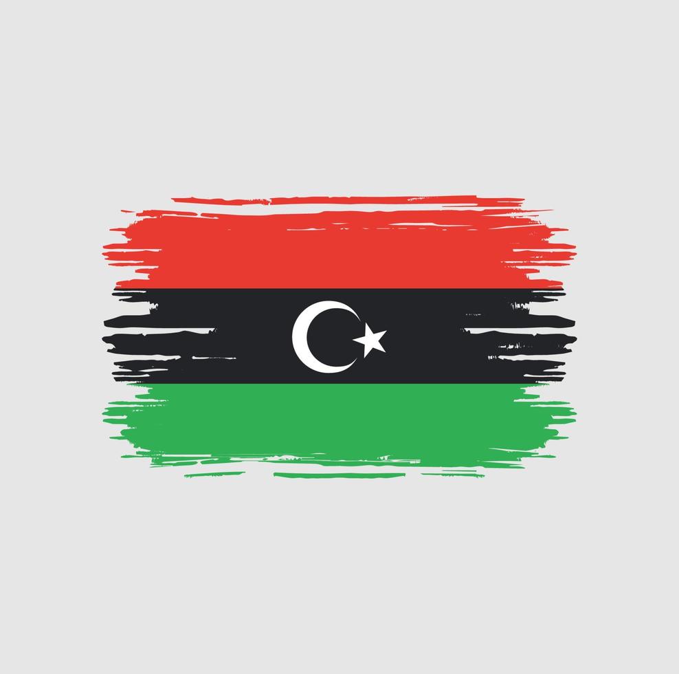 pinceau drapeau libyen. drapeau national vecteur