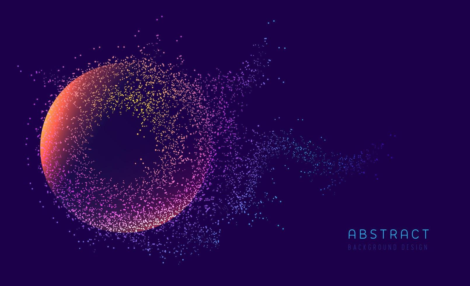 abstrait géométrique violet bleu. formation scientifique. élément de technologie futuriste avec des points de cercle de connexion avec des particules. illustration vectorielle vecteur