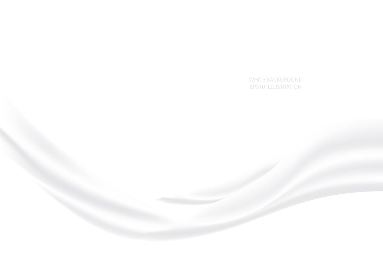 abstrait tissu doux blanc propre avec des vagues douces. fond de rideau lisse incurvé gris de luxe. illustration vectorielle vecteur