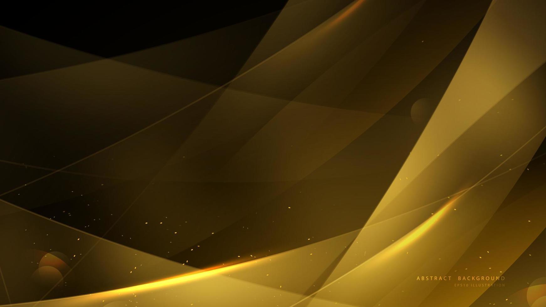fond doré élégant avec bokeh et lumière brillante. conception abstraite de fond d'or de luxe lumineux. illustration vectorielle vecteur