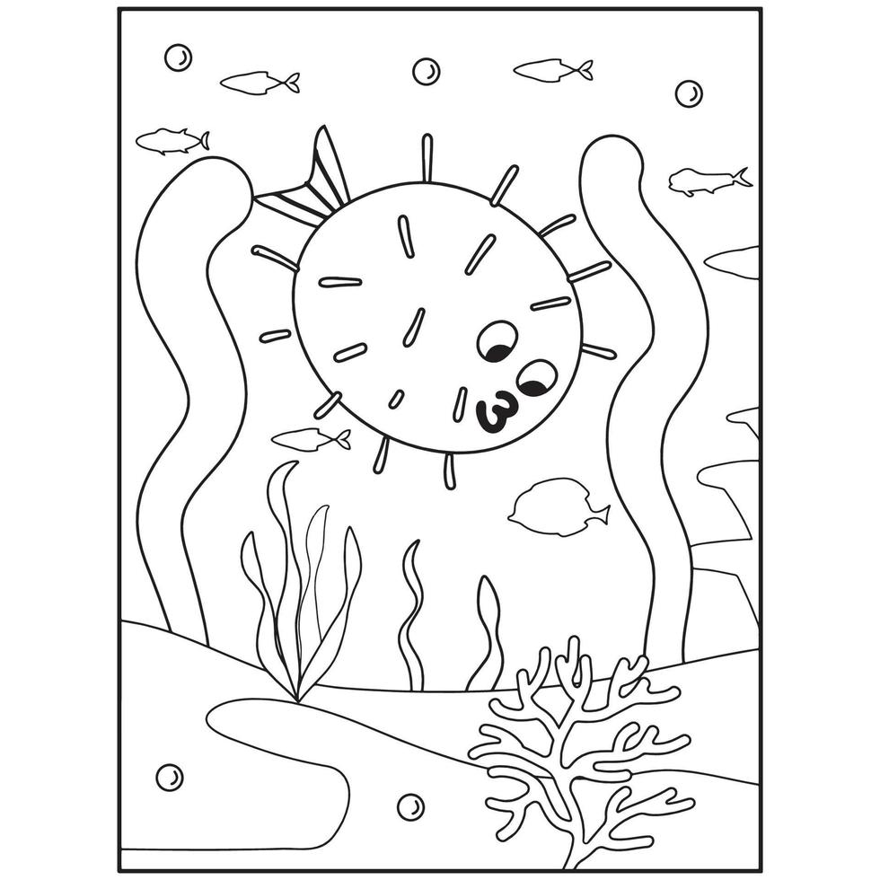 coloriages d'animaux de l'océan pour les enfants vecteur