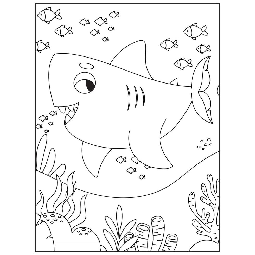 coloriages de requins pour les enfants vecteur