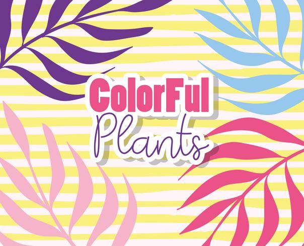 Conception de plantes colorées vecteur