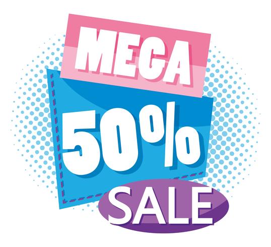 Mega soldes rabais affiche style Memphis vecteur