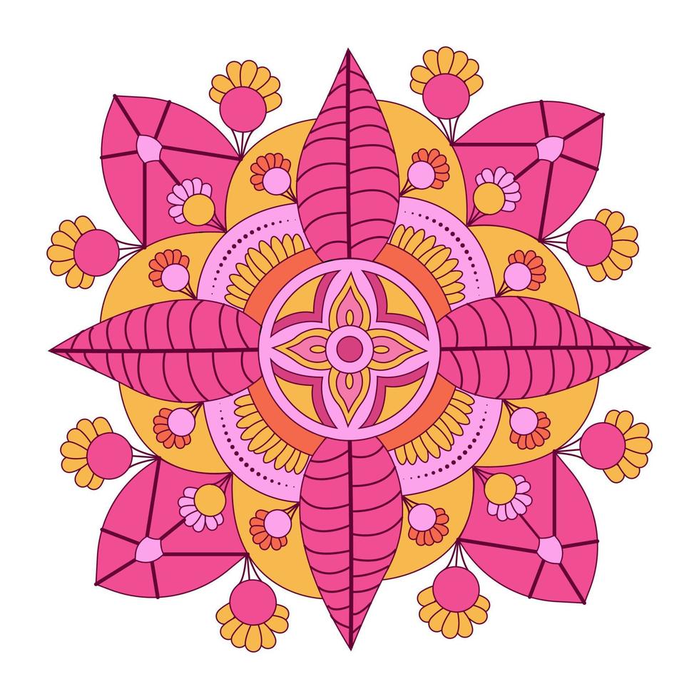 éléments colorés cercle conception de mandala illustration vectorielle conception graphique. vecteur