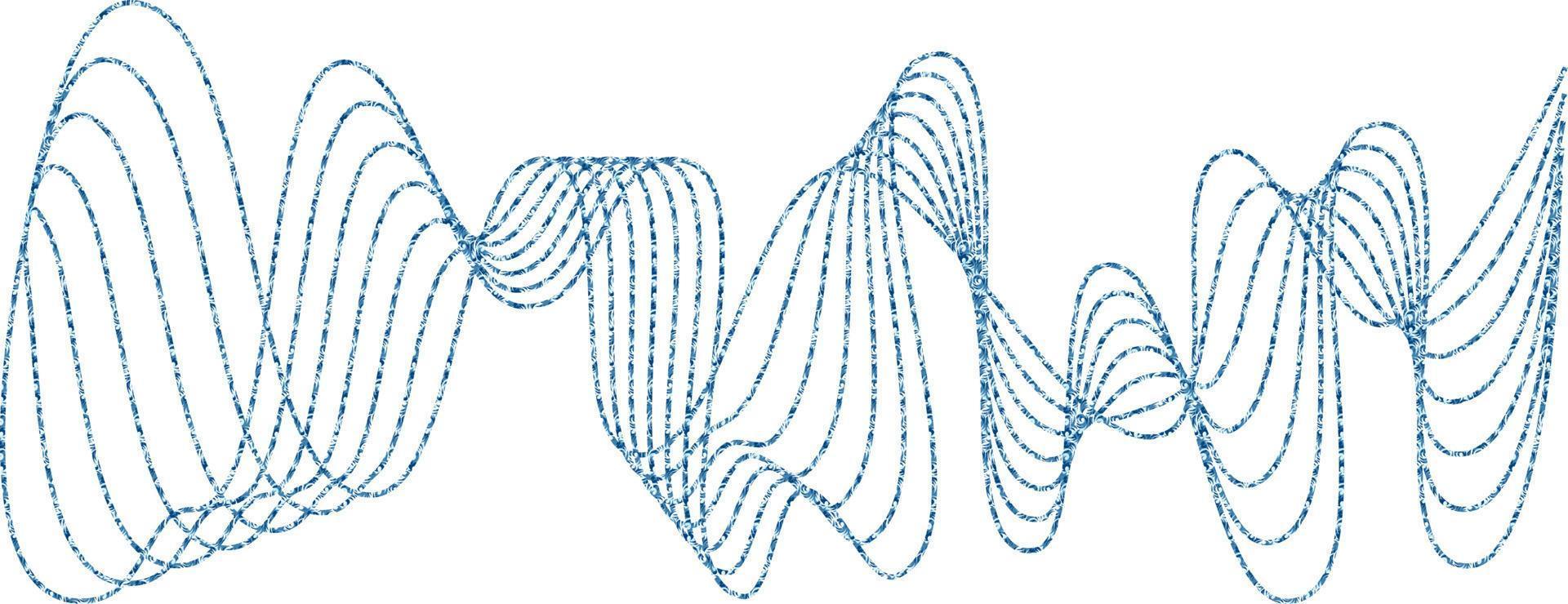 élément de vague abstrait pour la conception. égaliseur de piste de fréquence numérique. fond d'art en ligne stylisé. illustration vectorielle. vague avec des lignes créées à l'aide de l'outil de fusion. ligne ondulée incurvée, rayure lisse. vecteur