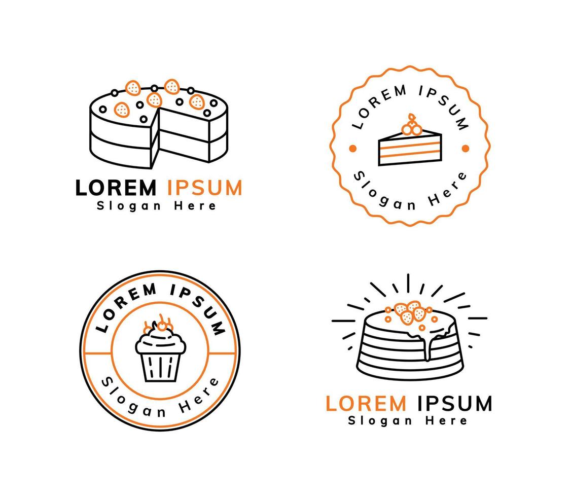 création de logo de dessert sucré vecteur