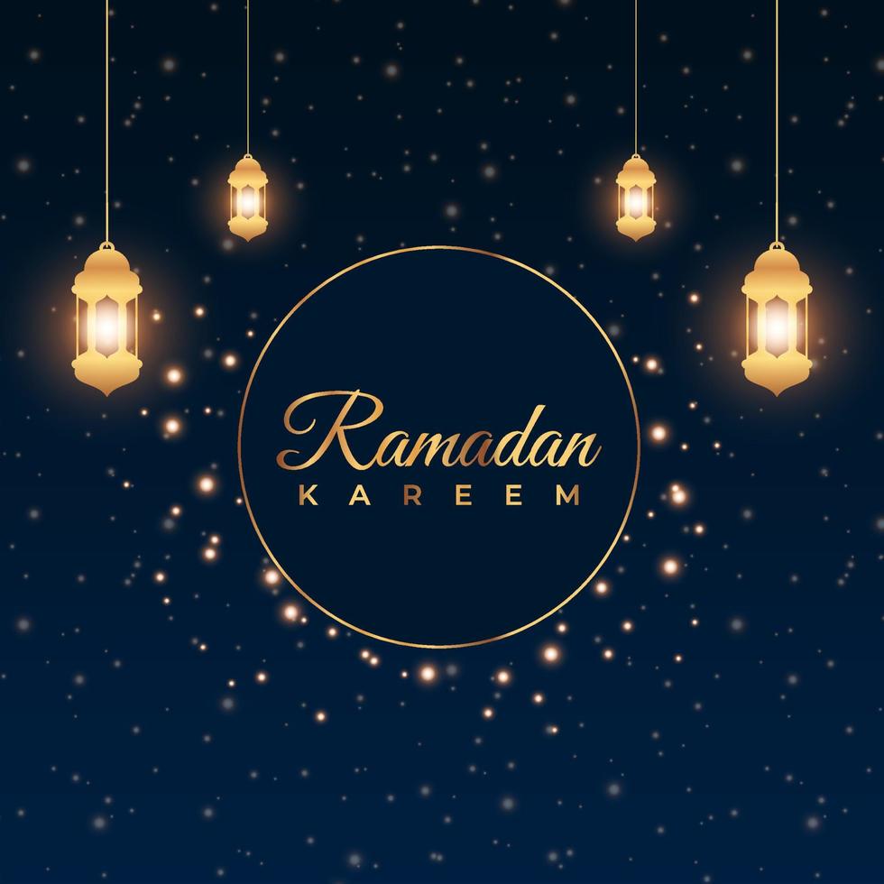 fond de ramadan pour le modèle de conception de publication de médias sociaux. bannière publicitaire islamique avec effet or noir de luxe. affiche du ramadan. illustration vectorielle vecteur