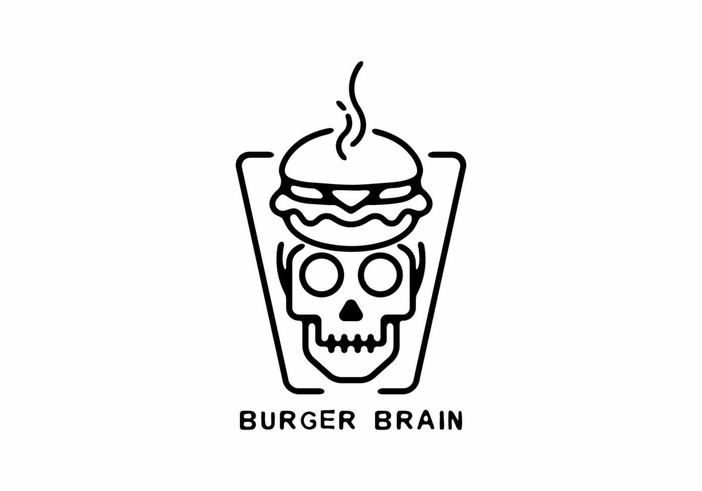 burger cerveau ligne art illustration vecteur