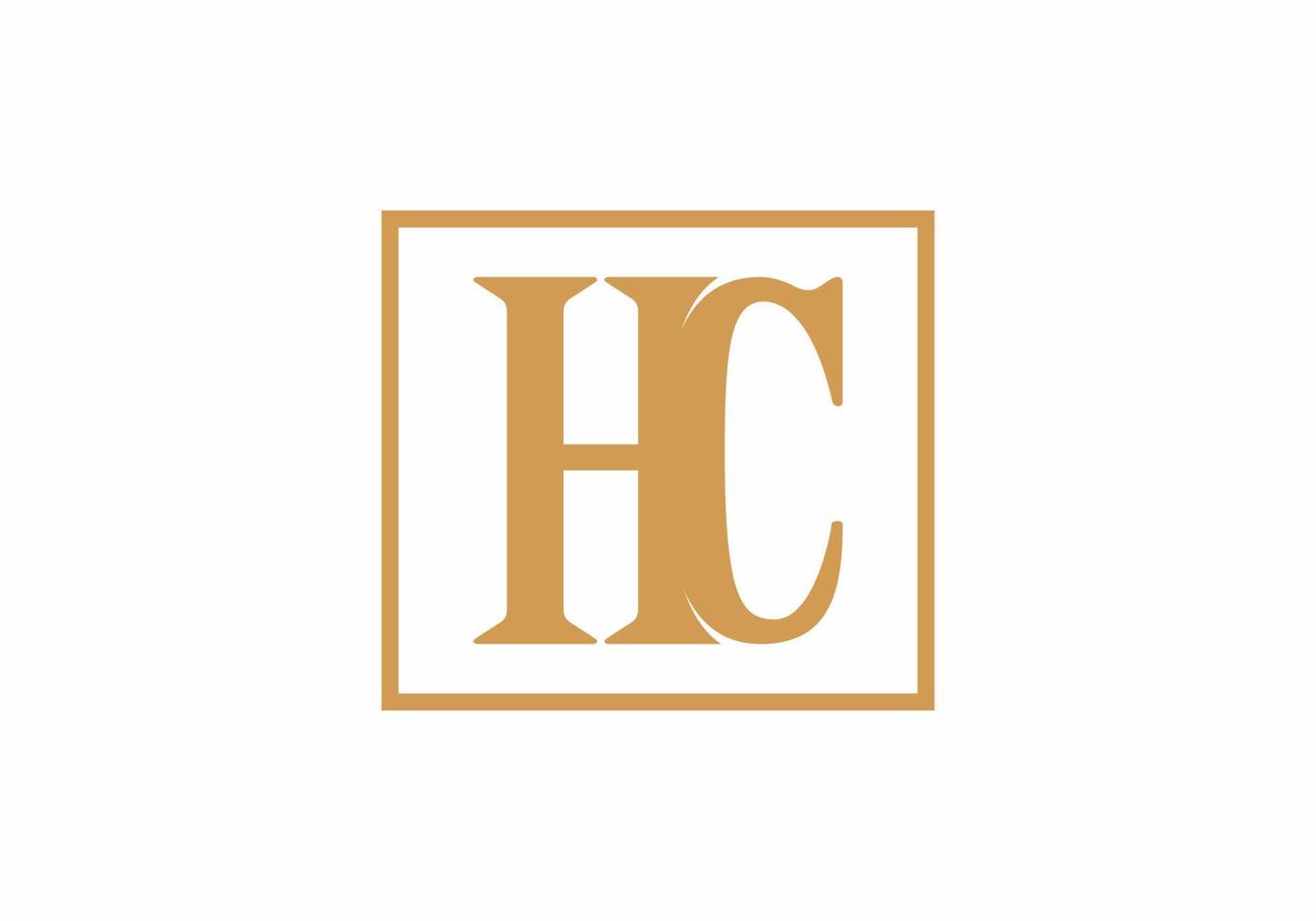 lettre initiale hc brune en carré vecteur