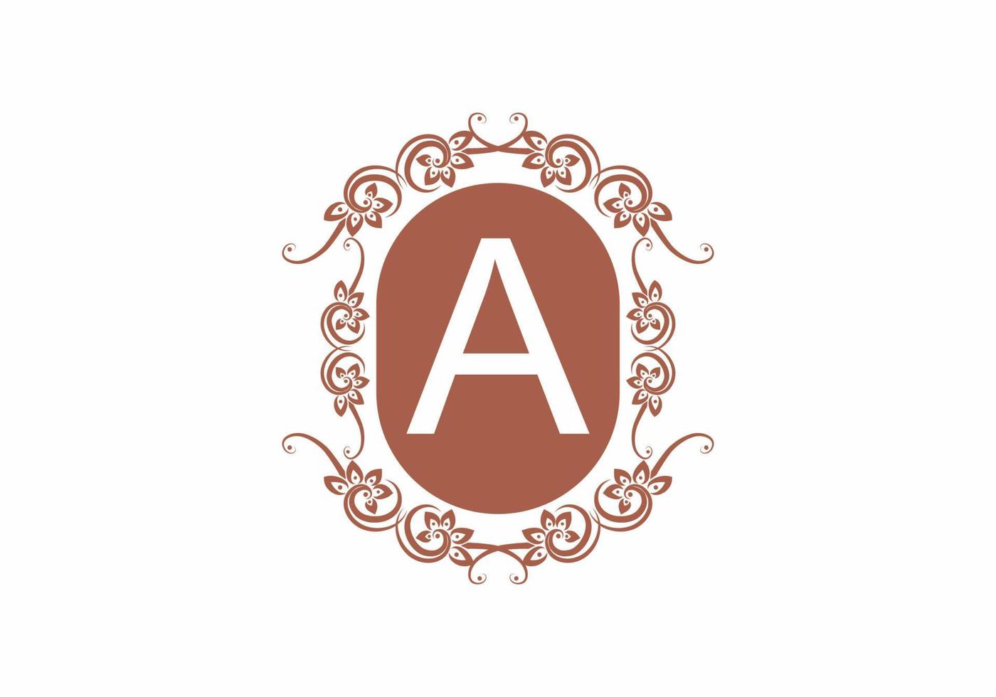 ornement classique marron un logo de lettre initiale vecteur