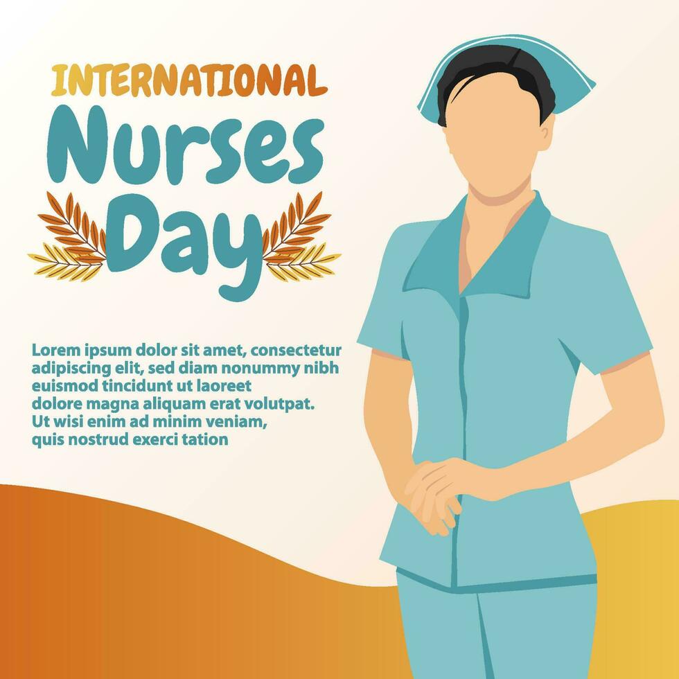 illustration plate de la journée internationale des infirmières vecteur