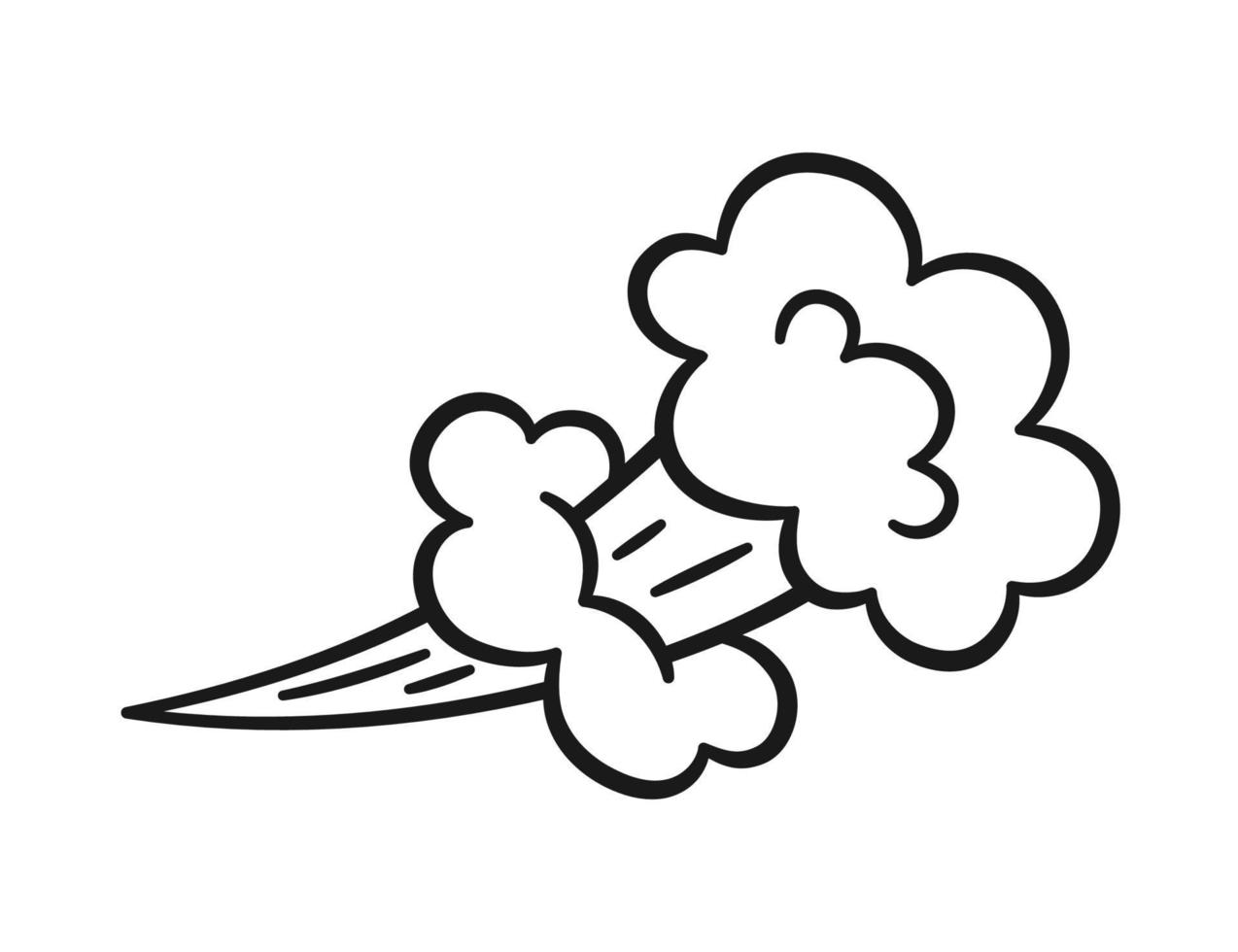 nuage de pet comique. mauvais ballon puant. explosion, souffle de colère. nuage de gaz de fumée dans un style comique. symbole drôle de flatulence. illustration vectorielle isolée sur fond blanc vecteur