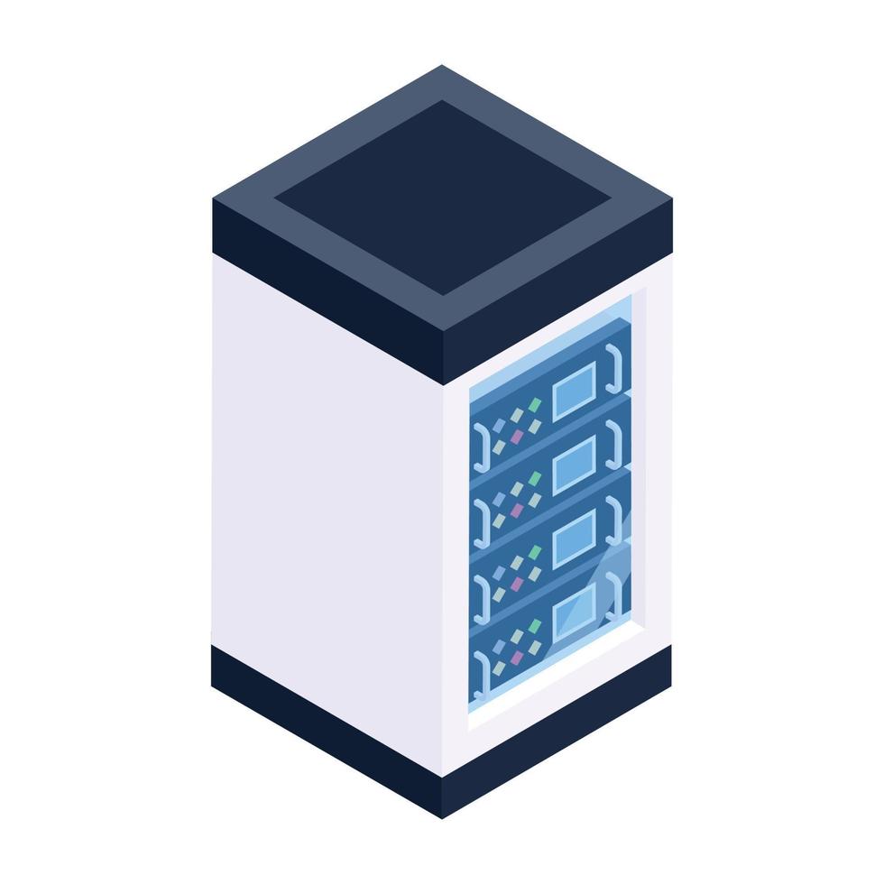 une grande icône de banque de données, un style tendance modifiable de vecteur de centre de données
