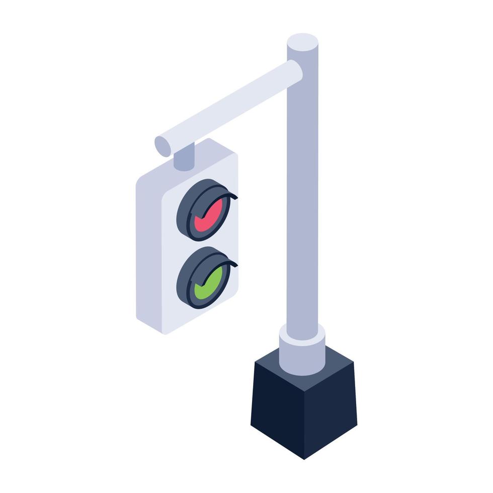 feux de circulation ou vecteur de feux de circulation dans la conception isométrique