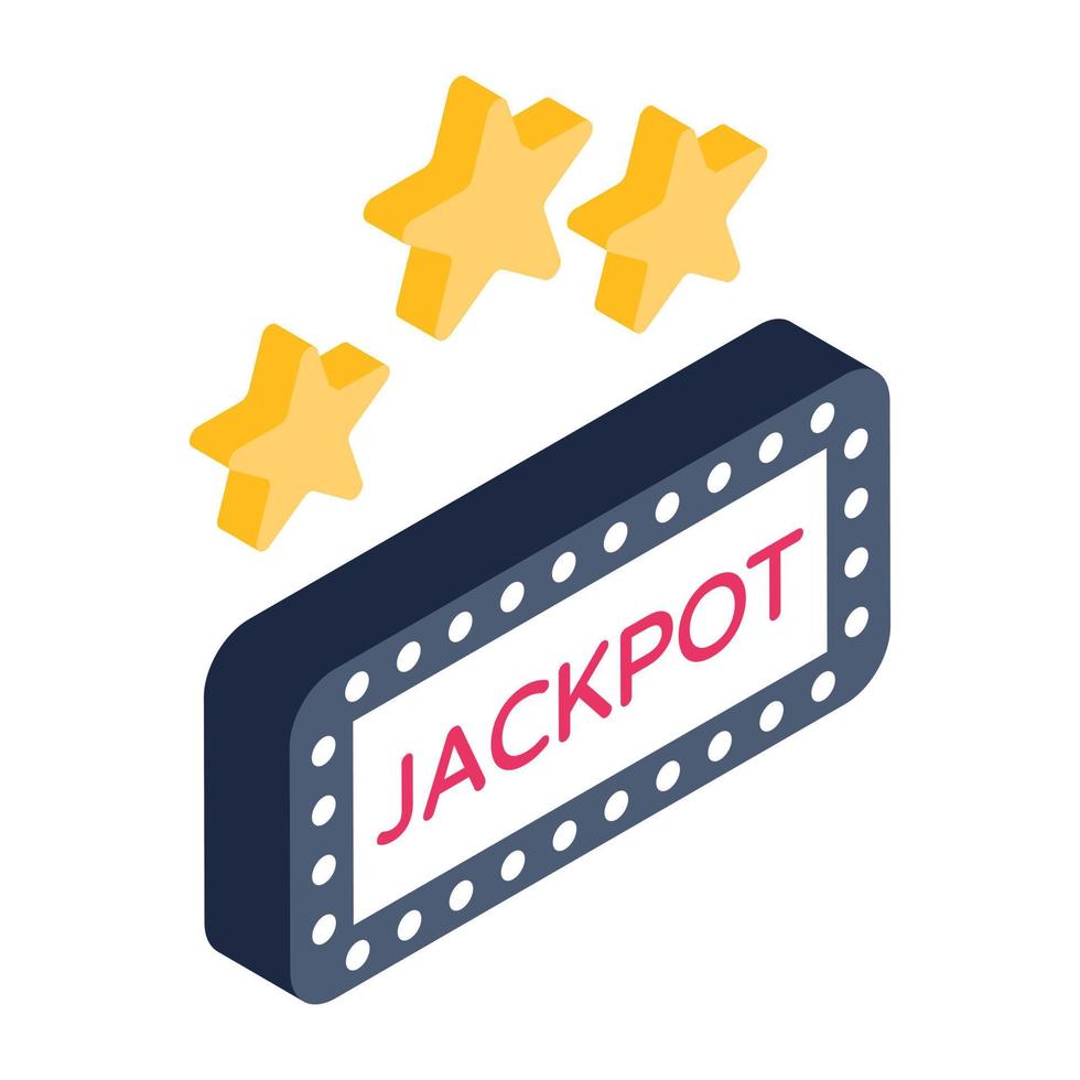icône d'un jackpot en conception isométrique vecteur