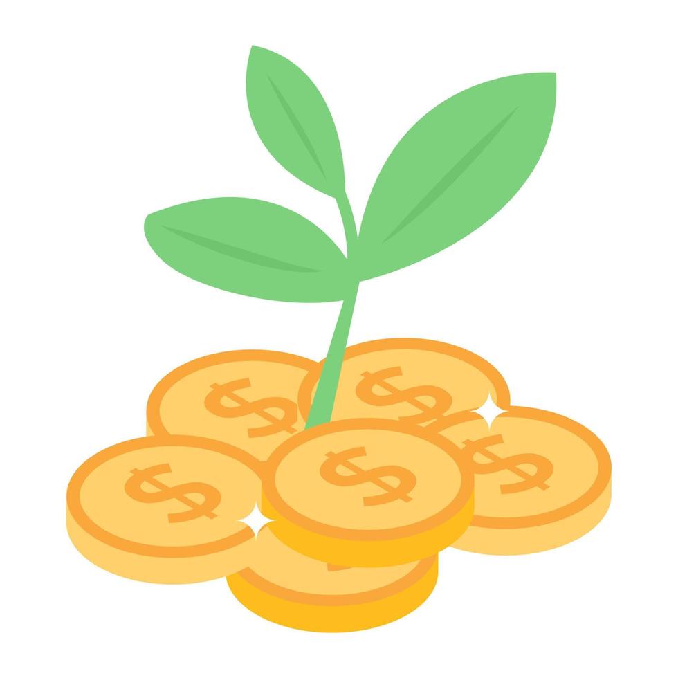 conception d'icône de plante dollar, icône à la mode de la croissance de l'entreprise vecteur