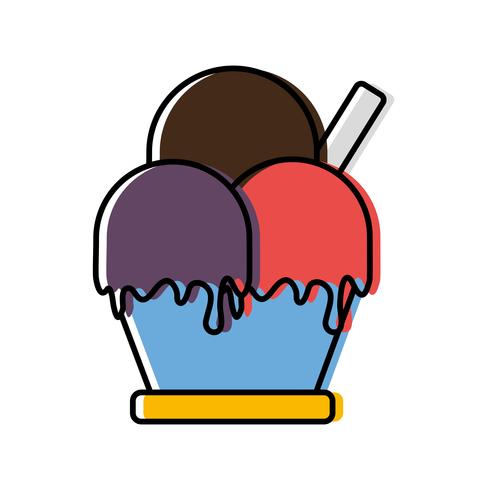 icône de la crème glacée vecteur