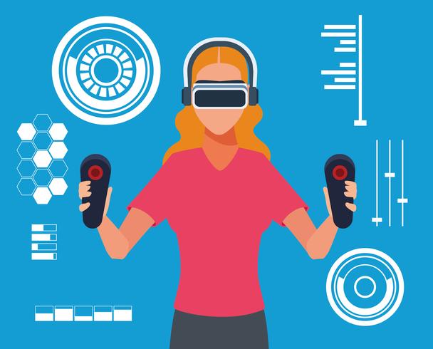 Technologie de réalité virtuelle vecteur