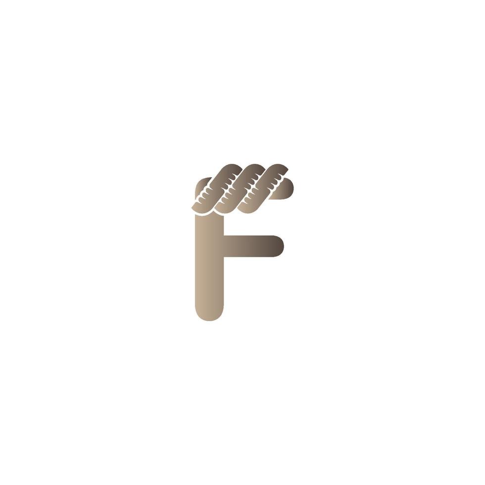 lettre f enveloppé dans une corde icône illustration de conception de logo vecteur