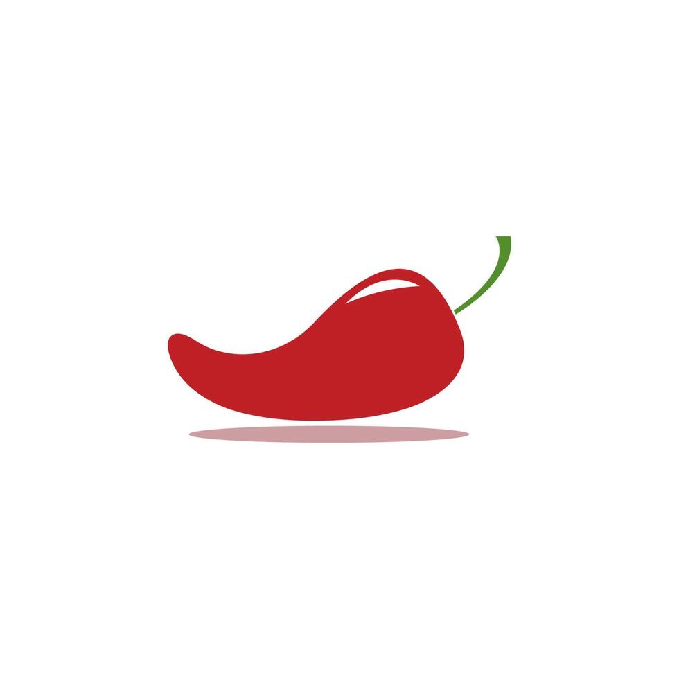 illustration de conception de logo icône piment, poivron rouge vecteur