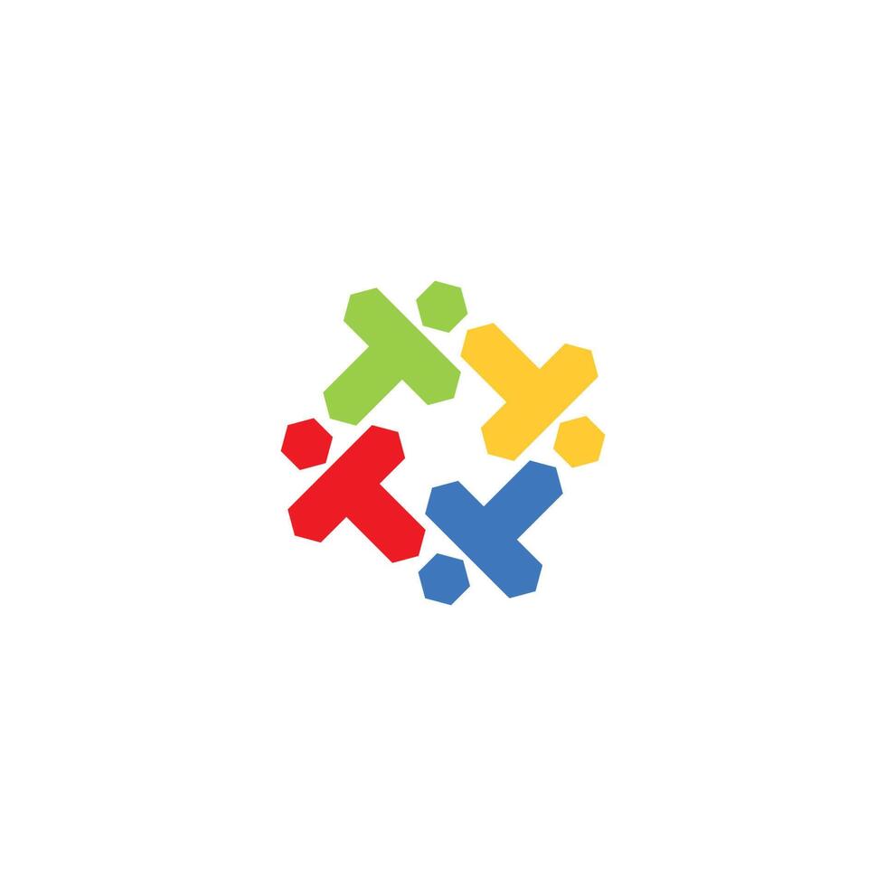 illustration de modèle de logo d'adoption et de soins communautaires vecteur