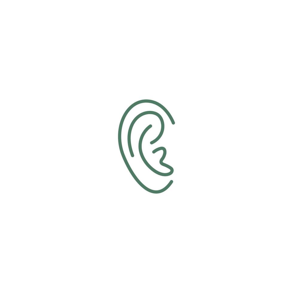 modèle de conception plate d'icône de logo d'oreilles vecteur
