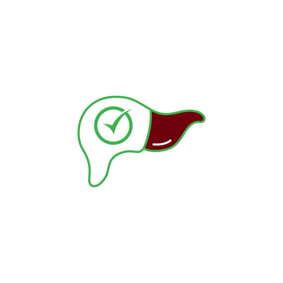modèle de conception de logo icône foie humain vecteur