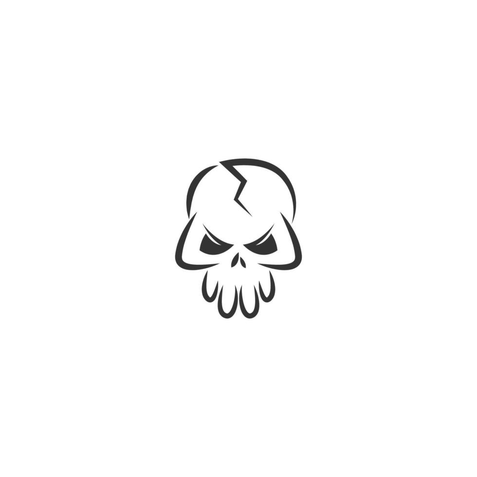 modèle vectoriel de conception d'icône de logo de crâne