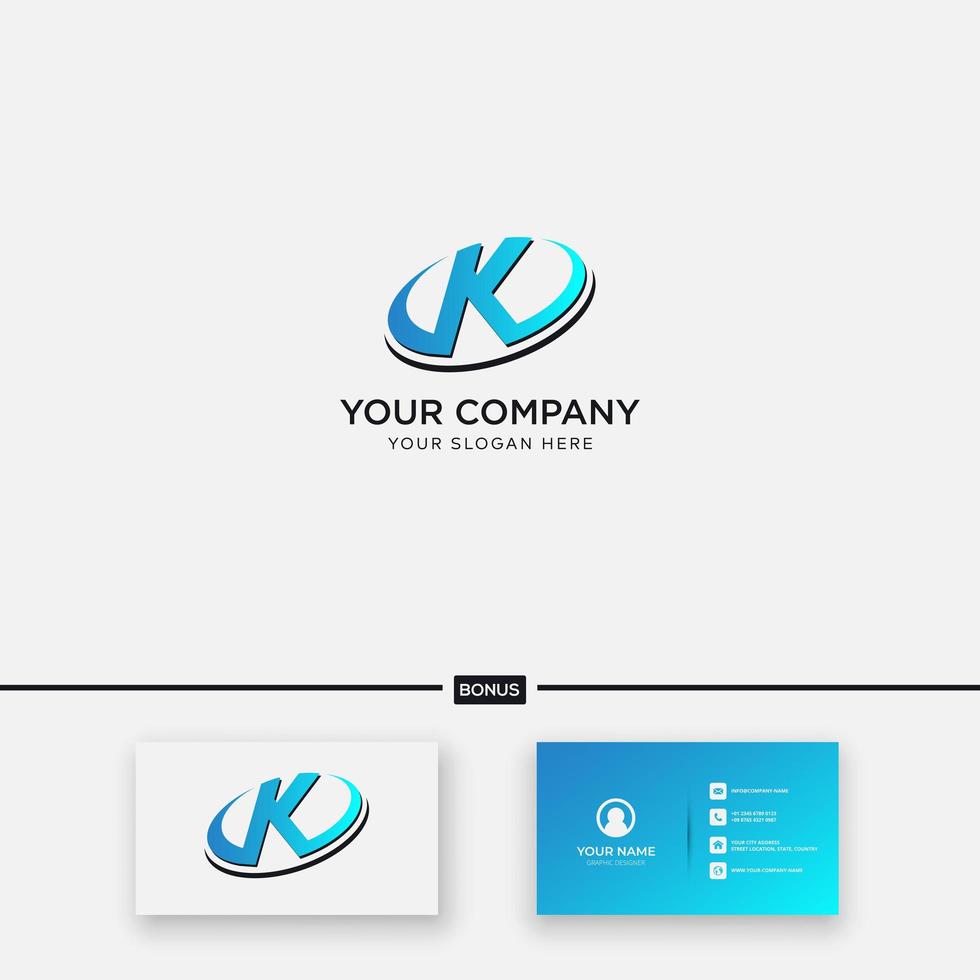logo lettre k moderne monogramme logo k bleu vecteur
