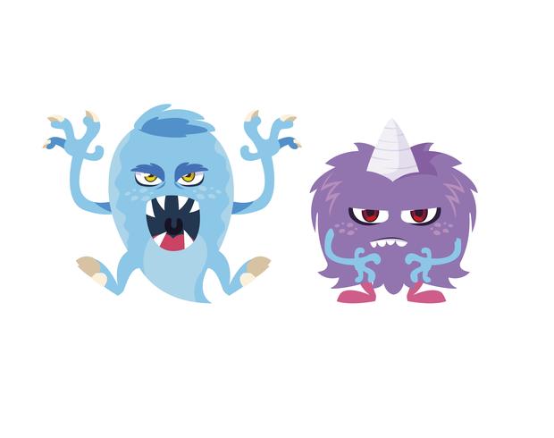 monstres rigolos quelques personnages comiques colorés vecteur